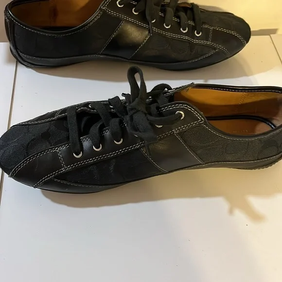 NWOT COACH SUEE BLACK MONOGRAM SNEAKERS SIZE 12 - Picture 5 of 6